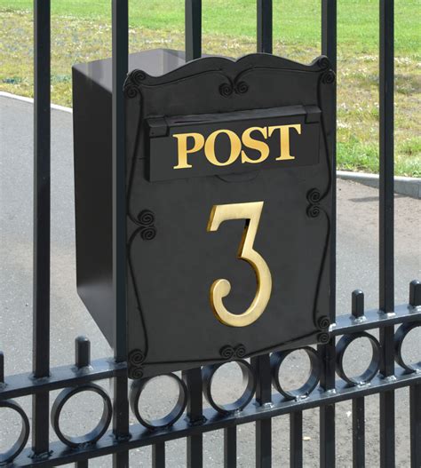 post boxes for metal gates|mail box for gate outside.